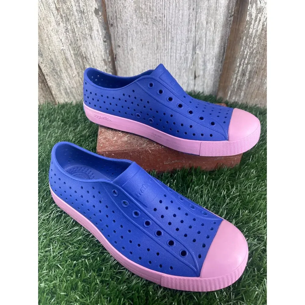 Native Jefferson Sugarlite Blue Chillberry Pink Slip On Shoes J5